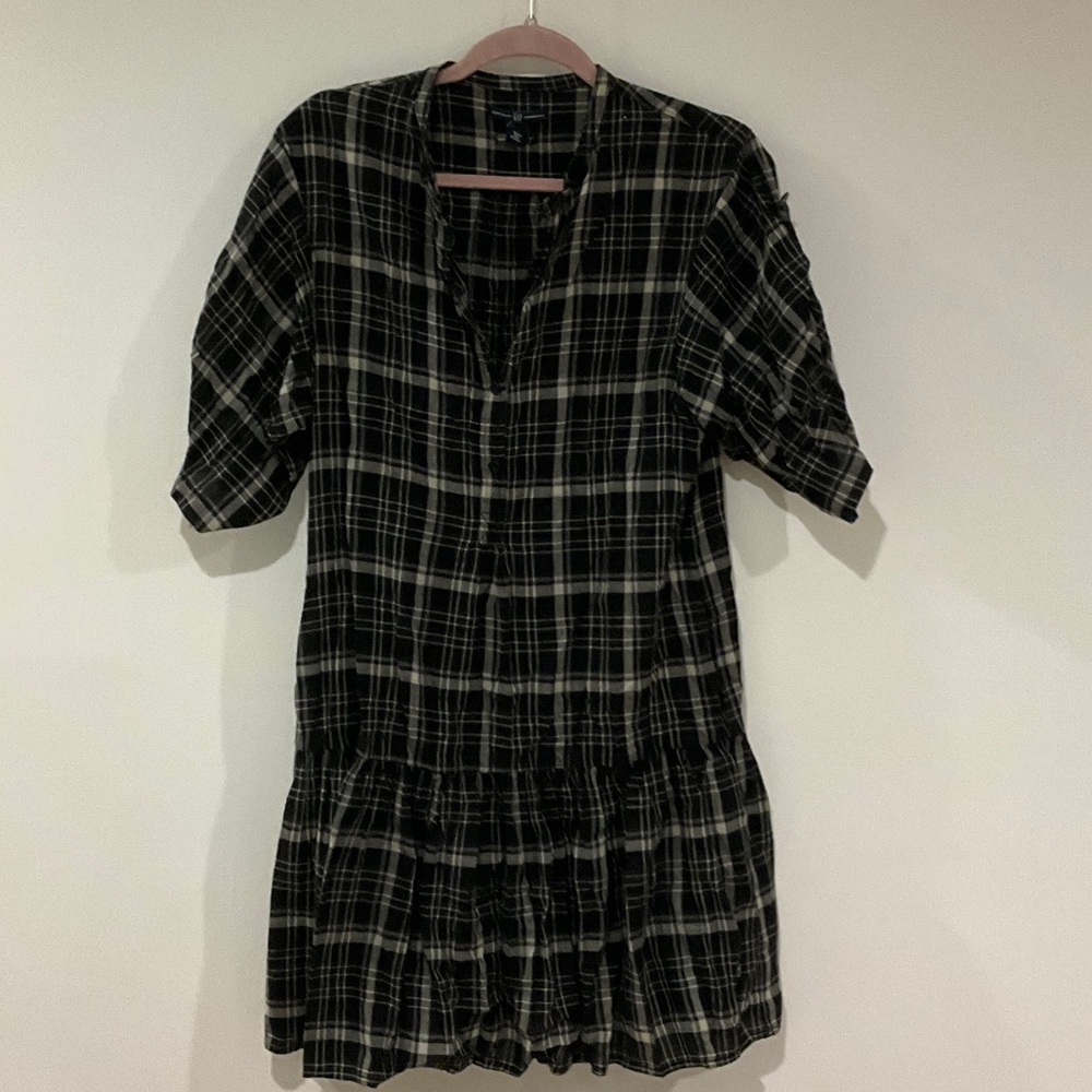 GAP Black and White Plaid Mini Dress